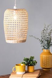 BHS Lighting Woven Rattan Easy Fit Light Shade in Natural - thumbnail 4