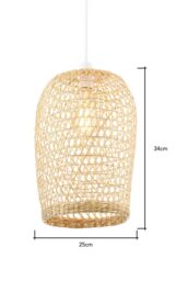 BHS Lighting Woven Rattan Easy Fit Light Shade in Natural - thumbnail 5