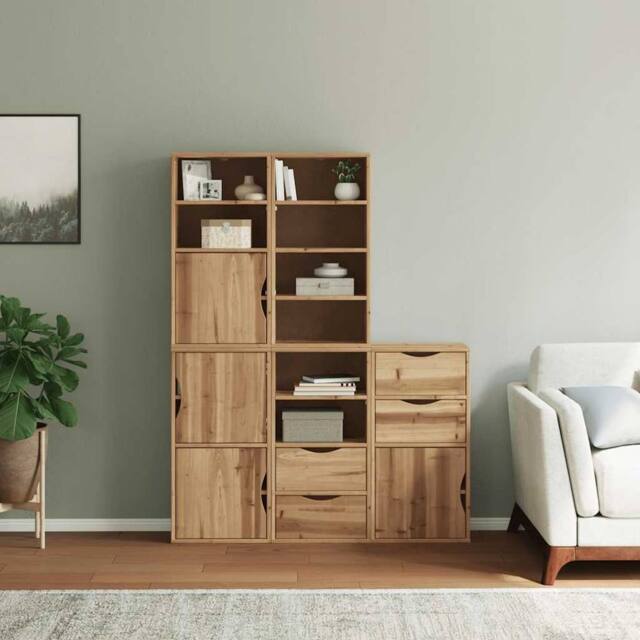 "Berkfield Home Side Cabinets 5 pcs ""ODDA"" 40x24x79 cm Solid Wood Pine in Brown - Size: 40 x 24 x 79 cm" - image 1