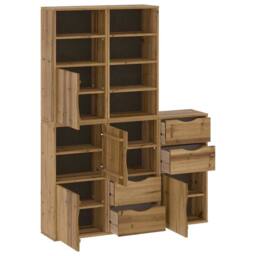 "Berkfield Home Side Cabinets 5 pcs ""ODDA"" 40x24x79 cm Solid Wood Pine in Brown - Size: 40 x 24 x 79 cm" - thumbnail 5