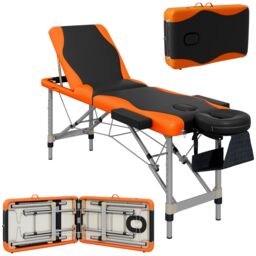 HOMCOM Portable Massage Table Beauty Therapy Couch Bed Spa Aluminum in Orange - Size: Single - thumbnail 2