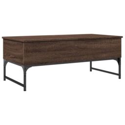 Berkfield Home Coffee Table Brown Oak 100x50x40 cm Engineered Wood & Metal - Size: 100 x 50 x 40 cm - thumbnail 2