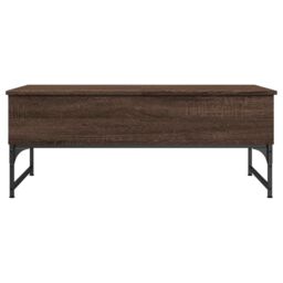Berkfield Home Coffee Table Brown Oak 100x50x40 cm Engineered Wood & Metal - Size: 100 x 50 x 40 cm - thumbnail 5