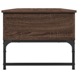Berkfield Home Coffee Table Brown Oak 100x50x40 cm Engineered Wood & Metal - Size: 100 x 50 x 40 cm - thumbnail 6
