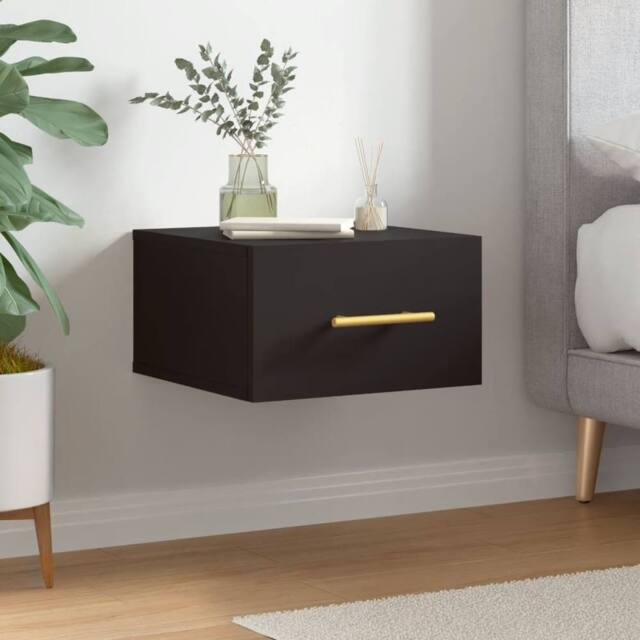 Berkfield Home Wall-mounted Bedside Cabinet Black 35x35x20 cm - Size: 35 x 35 x 20 cm - image 1