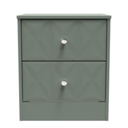 Ready Assembled 2 U Memphis 2 Drawer Bedside (Ready Assembled) in Pale Green - Size: Small - thumbnail 2