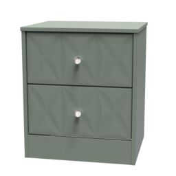 Ready Assembled 2 U Memphis 2 Drawer Bedside (Ready Assembled) in Pale Green - Size: Small - thumbnail 4