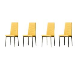 Outdoor Living San Diego Marble Top Dining Table with Emily Leather Chairs - Mustard - thumbnail 5
