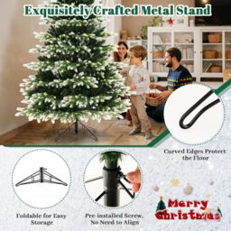 Gymax 6 FT Christmas Tree With 1801 Branch Tips 2 Lighting Colours & Remote Control in Green - Size: 6ft - thumbnail 6
