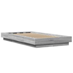 Berkfield Home Bed Frame without Mattress Grey Sonoma 75x190 cm Small Single - thumbnail 6