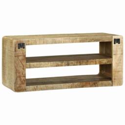 Berkfield Home TV Cabinet 80x32x36 cm Solid Wood Mango in Brown - Size: 80 x 32 x 36 cm - thumbnail 5