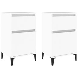 Berkfield Home Elegant Bedside Cabinets 2 pcs White 40x35x70 cm - Size: 40 x 35 x 70 cm - thumbnail 3