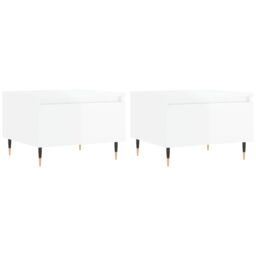 Berkfield Home Coffee Tables 2 pcs High Gloss White 50x46x35 cm Engineered Wood - Size: 50 x 46 x 35 cm - thumbnail 2
