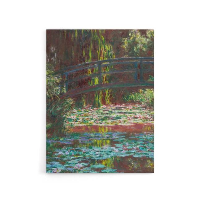 "Artery8 Water Lily Pond with Bridge Claude Monet Vintage Canvas Wall Art - Size: W18"" x H24""" - image 1