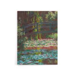 "Artery8 Water Lily Pond with Bridge Claude Monet Vintage Canvas Wall Art - Size: W18"" x H24""" - thumbnail 1