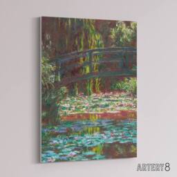 "Artery8 Water Lily Pond with Bridge Claude Monet Vintage Canvas Wall Art - Size: W18"" x H24""" - thumbnail 2