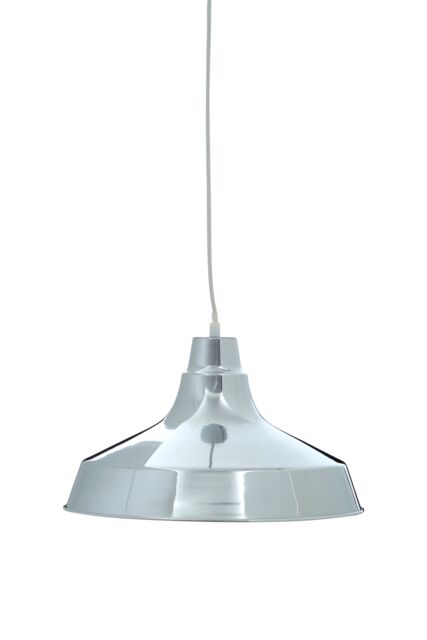 Orsina Copper Pendant Light With Wide Metal Shade, Warm Tone Ceiling Drop Lamp, Hanging Lamp With Wide Rim Shade in Silver - image 1