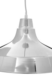 Orsina Copper Pendant Light With Wide Metal Shade, Warm Tone Ceiling Drop Lamp, Hanging Lamp With Wide Rim Shade in Silver - thumbnail 4