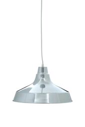 Orsina Copper Pendant Light With Wide Metal Shade, Warm Tone Ceiling Drop Lamp, Hanging Lamp With Wide Rim Shade in Silver - thumbnail 1