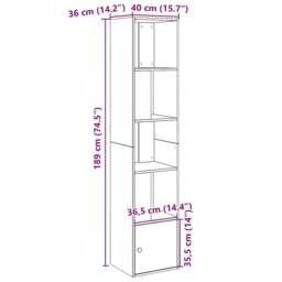 Berkfield Home Bookcase Concrete Grey 40x36x189 cm Engineered Wood - Size: 40 x 36 x 189 cm - thumbnail 9
