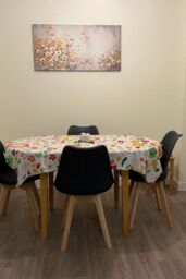 Life Interiors Set of 4 Scandinavian Dining Chairs Leather Cushions Solid Wood Legs in Black - thumbnail 9