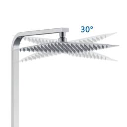 Hinsinc Chrome Square Bar Twin Head Thermostatic Shower Set in Metallic Silver - Size: 180 cm width x 180 cm drop - thumbnail 5