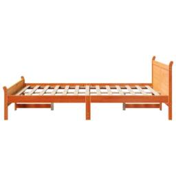 Berkfield Home Bed Frame without Mattress Wax Brown 140x200 cm Solid Wood Pine - thumbnail 5