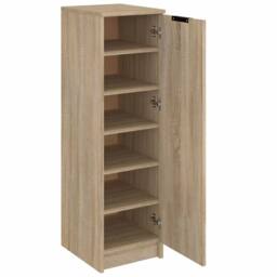 Berkfield Home Shoe Cabinet Sonoma Oak 30x35x100 cm Engineered Wood in Brown - Size: 30 x 35 x 100 cm - thumbnail 6