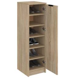 Berkfield Home Shoe Cabinet Sonoma Oak 30x35x100 cm Engineered Wood in Brown - Size: 30 x 35 x 100 cm - thumbnail 4