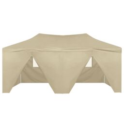 Berkfield Home Professional Folding Party Tent with 4 Sidewalls 3x6 m Steel Cream in Beige - thumbnail 3