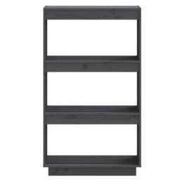 Berkfield Home Beautiful Book Cabinet/Room Divider Grey 60x35x103 cm Solid Wood Pine - Size: 60 x 35 x 103 cm - thumbnail 5