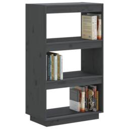 Berkfield Home Beautiful Book Cabinet/Room Divider Grey 60x35x103 cm Solid Wood Pine - Size: 60 x 35 x 103 cm - thumbnail 4