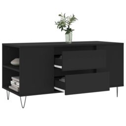 Berkfield Home Coffee Table Black 102x44.5x50 cm Engineered Wood - thumbnail 4