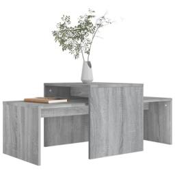 Berkfield Home Coffee Table Set Grey Sonoma 100x48x40 cm Engineered Wood - Size: 100 x 48 x 40 cm - thumbnail 3