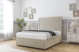 "Sloomy Somerset Plush Divan Base 2 Drawers 54"" Headboard in Cream - Size: King" - thumbnail 3
