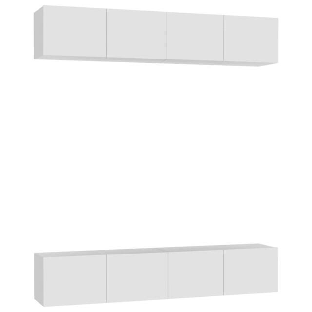 Berkfield Home TV Cabinets 4 pcs White 80x30x30 cm Engineered Wood - Size: 80 x 30 x 30 cm - image 1