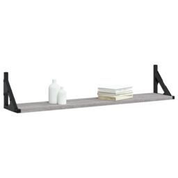 Berkfield Home Wall Shelves 2 pcs Grey Sonoma 80x15x15.5 cm Engineered wood - thumbnail 3