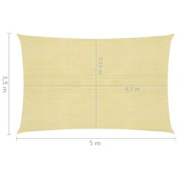 Berkfield Home Sunshade Sail 160 g/m ² Beige 3.5x5 m HDPE - thumbnail 6