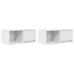 Berkfield Home TV Cabinets 2 pcs White 60x31x25.5 cm Engineered Wood - thumbnail 1