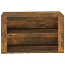 Berkfield Home Shoe Rack Smoked Oak 75x35x45 cm Engineered Wood in Brown - Size: 75 x 35 x 45 cm - thumbnail 5