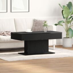 Berkfield Home Black Oak Coffee Table - 96x50x45 cm, Made from Engineered Wood - Size: 96 x 50 x 45 cm
