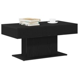 Berkfield Home Black Oak Coffee Table - 96x50x45 cm, Made from Engineered Wood - Size: 96 x 50 x 45 cm - thumbnail 3