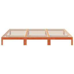 Berkfield Home Family Bed Frame No Mattress Wax Brown 240x200 cm Solid Wood Pine - thumbnail 7