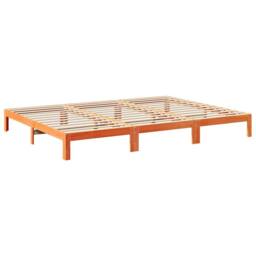 Berkfield Home Family Bed Frame No Mattress Wax Brown 240x200 cm Solid Wood Pine - thumbnail 9