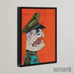 "Artery8 Antonio Berni Colonel Golpista Framed Canvas Wall Art Print in Red - Size: W24"" x H32""" - thumbnail 2