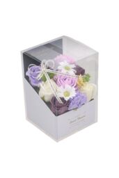 Living and Home Rose Scent Soap Flower Gift Box Tabletop Decor in Purple - thumbnail 2