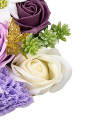 Living and Home Rose Scent Soap Flower Gift Box Tabletop Decor in Purple - thumbnail 4