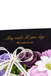 Living and Home Rose Scent Soap Flower Gift Box Tabletop Decor in Purple - thumbnail 5