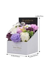 Living and Home Rose Scent Soap Flower Gift Box Tabletop Decor in Purple - thumbnail 6