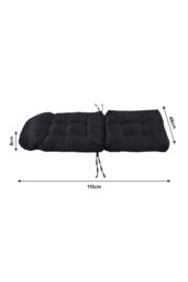 Living and Home 110cm L x 48cm W Waterproof Garden Lounger Chair Cushion in Black - Size: 110 cm L x 48 cm W - thumbnail 6